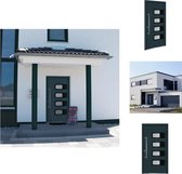 vidaXL Porte d'entrée PVC/Aluminium - 110x210 cm - Anthracite - Charnières réglables - Moustiquaire de porte