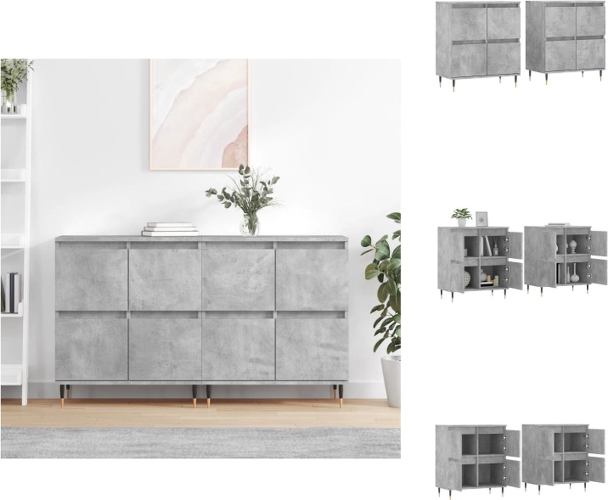 VidaXL Dressoir Betongrijs 120 x 35 x 70 cm Duurzaam materiaal Voldoende opbergruimte Display functie Montage vereist Keukenkast