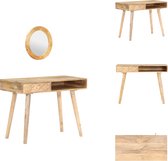 vidaXL Table de maquillage en bois - Table de Maquillage - 100x50x76 cm - Bois de manguier Massief - Meubles de salle de bain