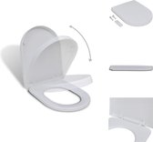 vidaXL Toiletbril Vierkant - 48x35 cm - Soft-close - Polypropyleen - Verstelbaar - Wit - Toiletbril