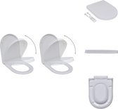 vidaXL Toiletbril - Soft-close - Wit - Kunststof (PP) - 48 x 35 cm - Verstelbaar - Geschikt voor alle toiletpotten - Inclusief 2 toiletbrillen - Toiletbril
