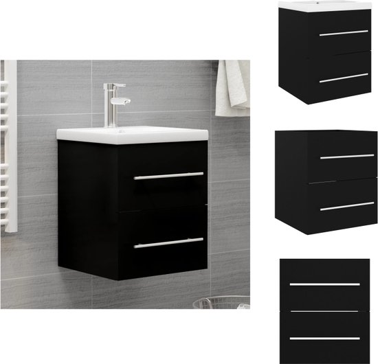 vidaXL Wandkast 80x39x40 cm spaanplaat zwart eikenkleurig | METRO