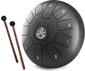 Ohana Drums® Handpan 20 cm Onyx Zwart – Tongue drum – Klankschaal – 11 noten –Hang drum - Yoga Drum – Lotus Tong - Steeldrum - Muziekinstrument voor kinderen - Percussie-instrumenten
