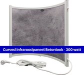 VH Verplaatsbaar infrarood paneel - Curved Stone - Betonlook - 300W - Gericht bijverwarmen - IP52 - Gebogen infraroodpaneel - laag verbruik