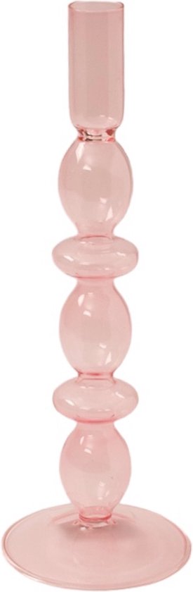 WinQ - Bougeoirs en verre coloré dans une combinaison lilas/rose. Bougeoir en verre - Set composé de 3 pièces - Décoration salon - convient aux Bougies chandelles