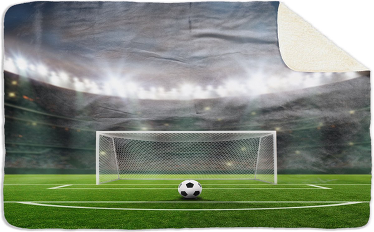 Fleecedeken Voetbal, FD2023407 , Plaid, 96x146cm, Polyester Sherpa