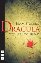 Bram Stokers Dracula, aangepast voor het toneel door Liz Lochhead. Tekst "Dracula" in rood, op een vergeeld, gespikkeld doek met een rode bloedvlek.