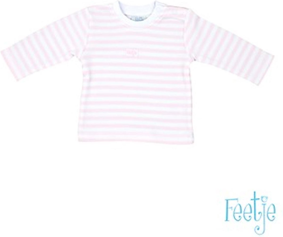 Feetje shirt streep roze met wit maat 44 (prematuur)