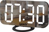 IGOODS - Wekker Digital - Horloge LED Digitale - Réveil LED - Miroir - Zwart - AEB00100