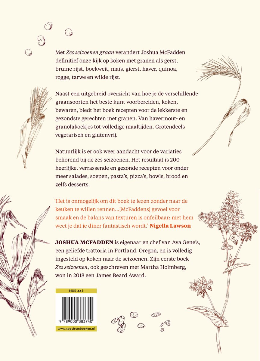 Zes seizoenen graan - back cover