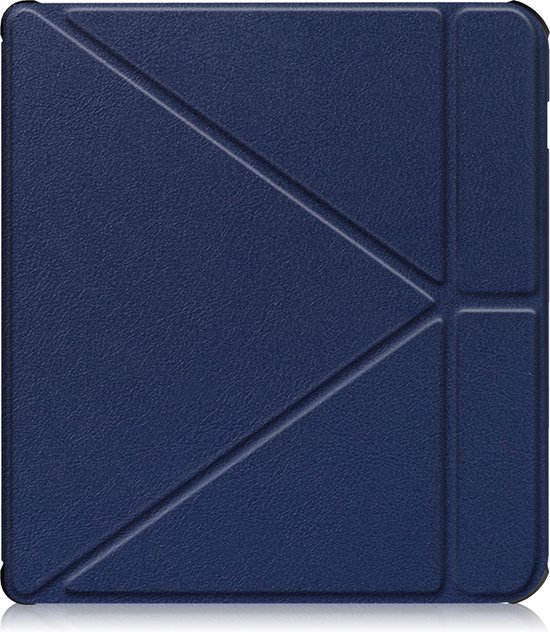 Hoesje Geschikt voor Kobo Libra H2O Hoesje Luxe Bescherm Case Trifold Met Screenprotector - Hoes Geschikt voor Kobo Libra H2O Hoes Book Cover - Donkerblauw van Hoesje  — afbeelding 5