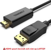 Transnect - DisplayPort naar HDMI kabel - hdmi to displayport - 1920 × 1080 - 1.8M - Compatibel met HDTV, Smart-TV, Projector, Laptop, Desktop, HD-Monitor, Gaming Device - Zwart