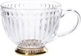 HOMLA Ton tasse à thé transparente de style vintage - tasse fonctionnelle avec motif élégant - pour fêtes banquets service à thé - capacité 0 l