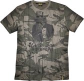 Uncle Sam WORKWEAR T-shirt met ronde hals en opdruk camouflage maat XL