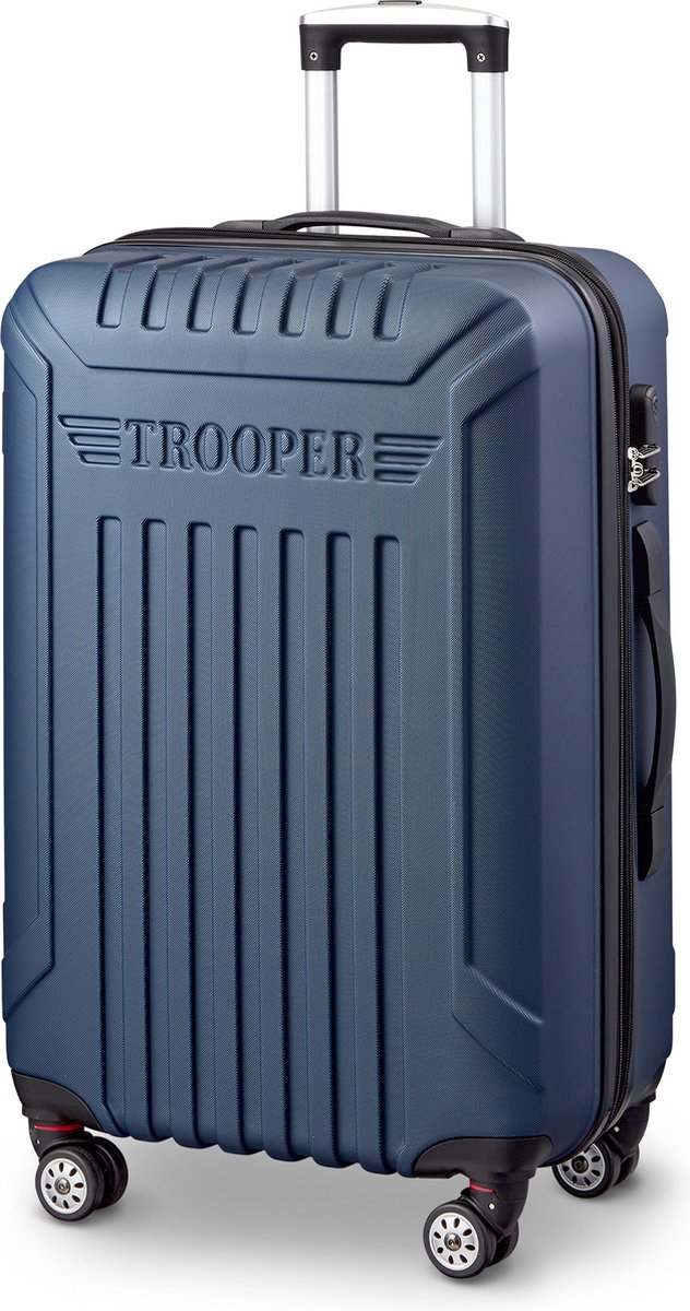 Trooper Missouri - Reiskoffer 68 cm - 4 Wielen - Expandable - Cijferslot - Blauw