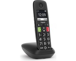 Gigaset E290 E - Draadloze thuistelefoon voor senioren - met zeer grote verlichte toetsen - extra luid belvolume functie - compatibel met gehoorapparaat - zwart