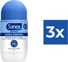 Sanex Deo Roller - Dermo Extra Control - 3 x 50 ml