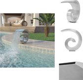 vidaXL Zwembadfontein - Decoratieve toevoeging voor vijver of zwembad - 50x30x53cm - Hoogwaardig roestvrij staal - Fontein