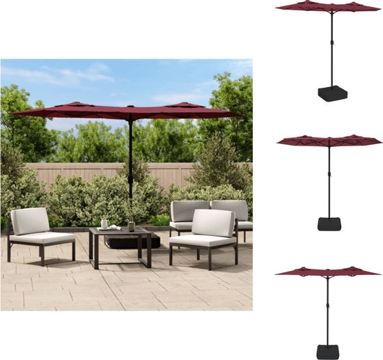 Pied De Parasol En Bois Massif VidaXL - Blanc Lavé 34x34x40 Cm - Base Lourde Pour Jardin Et Terrasse