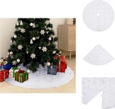 vidaXL kerstboomrok - 90 cm - wit - nonwoven achterkant - geborduurde sneeuwvlokken - langdurig gebruik - Kerstboomrok