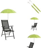 vidaXL Parasol chaise de camping - Vert - Acier et polyester 170T - Diamètre 105 cm - Hauteur 90 cm - Parasol