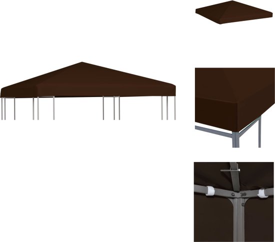 vidaXL Prieeldak 2 lagen 3x3m 310 g/m² Bordeaux Prieel Doek Dak Tentdoek Zeil
