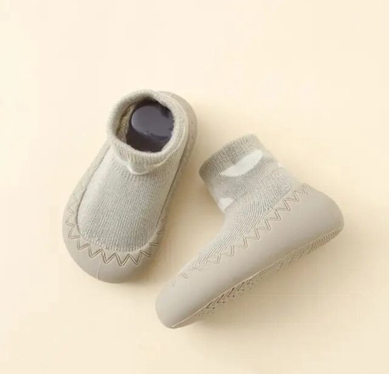 Chaussons bébé antidérapants - Chaussons chaussettes - Premières chaussures de marche Bébé- Chausson - Grijs taille 20