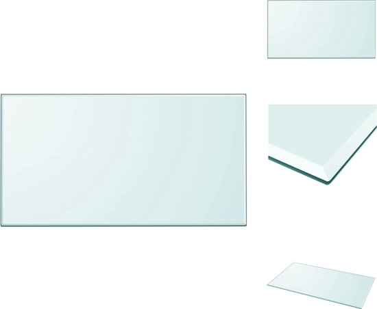 vidaXL Tafelblad Gehard Glas - 1200 x 650 mm - Transparant - Tafelonderdeel