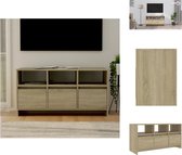 vidaXL Tv-meubel - Sonoma Eiken - 102x37.5x52.5cm - 3 laden en 3 schappen - Kast