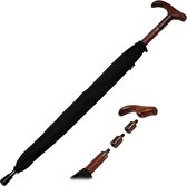 Height Adjustable Support Umbrella with Wooden Handle, black, Support umbrella