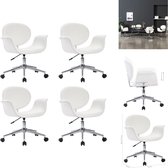 vidaXL Set de chaises de salle à manger - Wit - 67 x 62 x (80-87,5) cm - Rotatif - Réglable en hauteur - Chaise de salle à manger