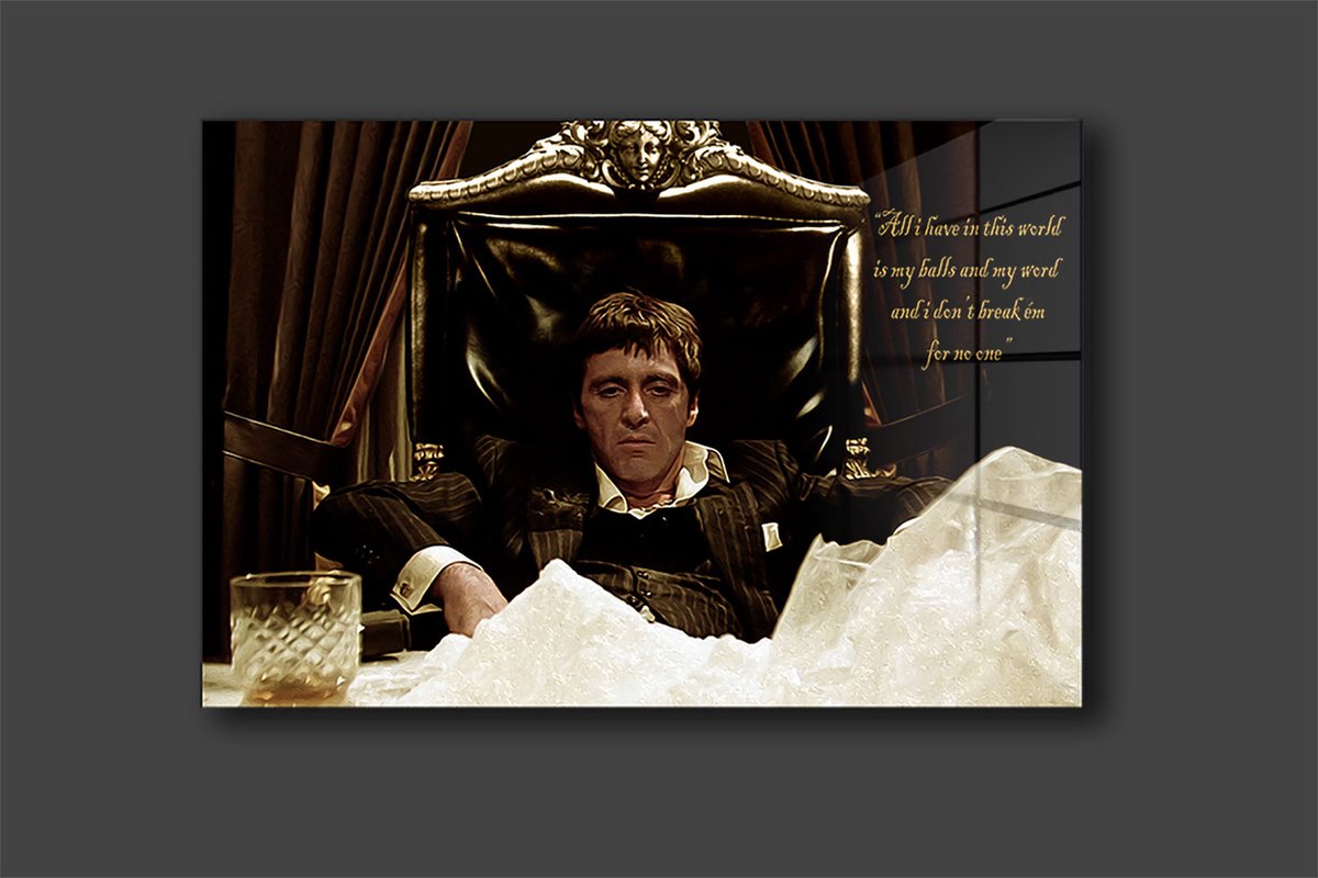 Scarface schilderij op plexiglas 90x60cm