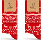 Rafray Chaussettes Chaussettes de Noël Coffret cadeau - Deer rouge - Katoen Premium - 2 paires - Taille 40- 44