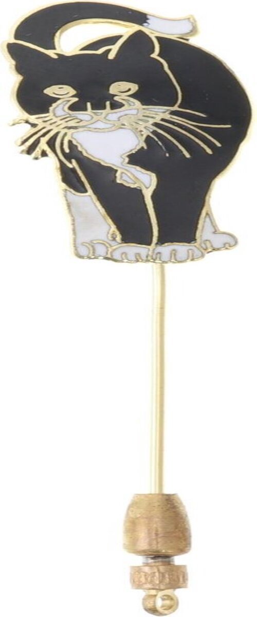 Behave - Reversspeld kat zwart wit - retro accessoire - uniseks