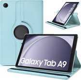 Housse Samsung Galaxy Tab A9 – Housse pour tablette rotative à 360° – Bleu clair