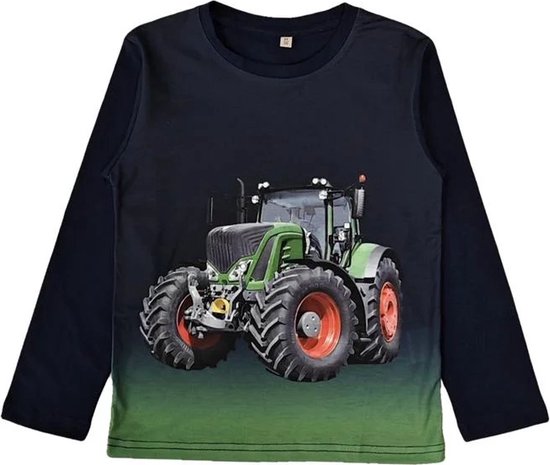 Kinder longsleeve trui met tractor print | trekker full color print | Kleur blauw | Maat 92 | kinder sweatshirt | Zeer mooi!