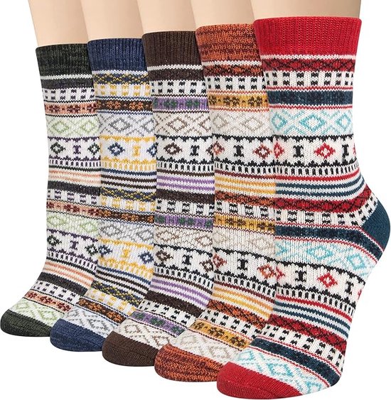 5 paires de chaussettes femme chaussettes en laine chaussettes