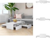 vidaXL Salontafelset - wit bewerkt hout - afmetingen- 100 x 100 x 26.5 cm - inclusief 1x hoge tafel en 2x lage tafel - Tafel