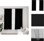 vidaXL verduisterend gordijn - linnen-look - 140 x 175 cm - zwart - Gordijn