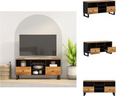 vidaXL Tv-meubel Industrieel - Massief mangohout - 100 x 33 x 46 cm - Stabiele poten - Kast