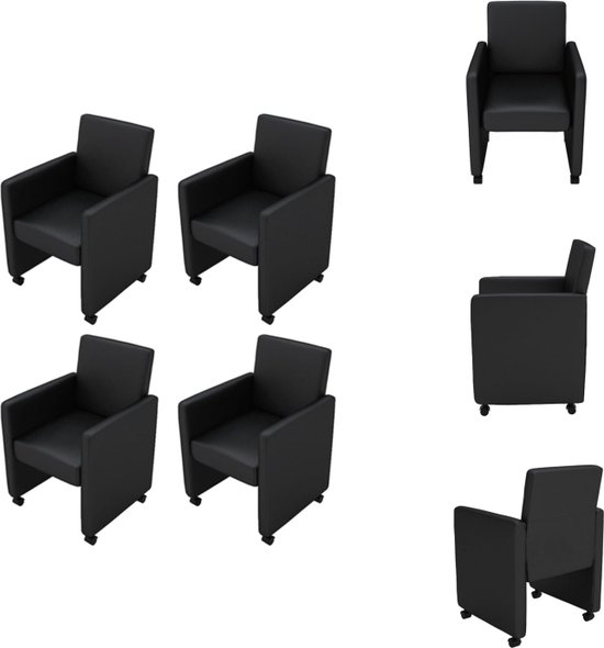 vidaXL Chaises de salle à manger - Zwart - 58,5 x 65 x 88 cm (L x P x H) - Chaise de salle à manger