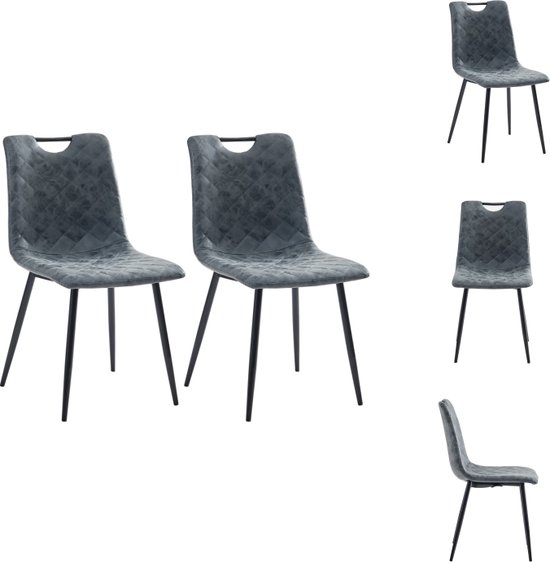 vidaXL Chaises de salle à manger - 44,5 x 54,5 x 87,5 cm - Simili cuir Zwart - Chaise de salle à manger