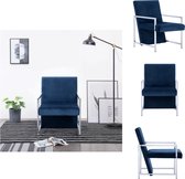 vidaXL Fauteuil Lounge - Blauw - 53 x 69 x 73 cm - Stabiel en Comfortabel - Polyester - Fauteuil