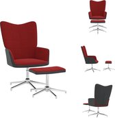 vidaXL Relaxstoel Velvet - Wijnrood - 62 x 68 x 98 cm - 360 graden draaibaar - Fauteuil