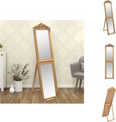 vidaXL Vrijstaande Spiegel - Barok - Inklapbaar - Stevig houten frame - Heldere weerspiegeling - Unieke decoratie - Goud - 40 x 6.5 x 160 cm - Spiegel
