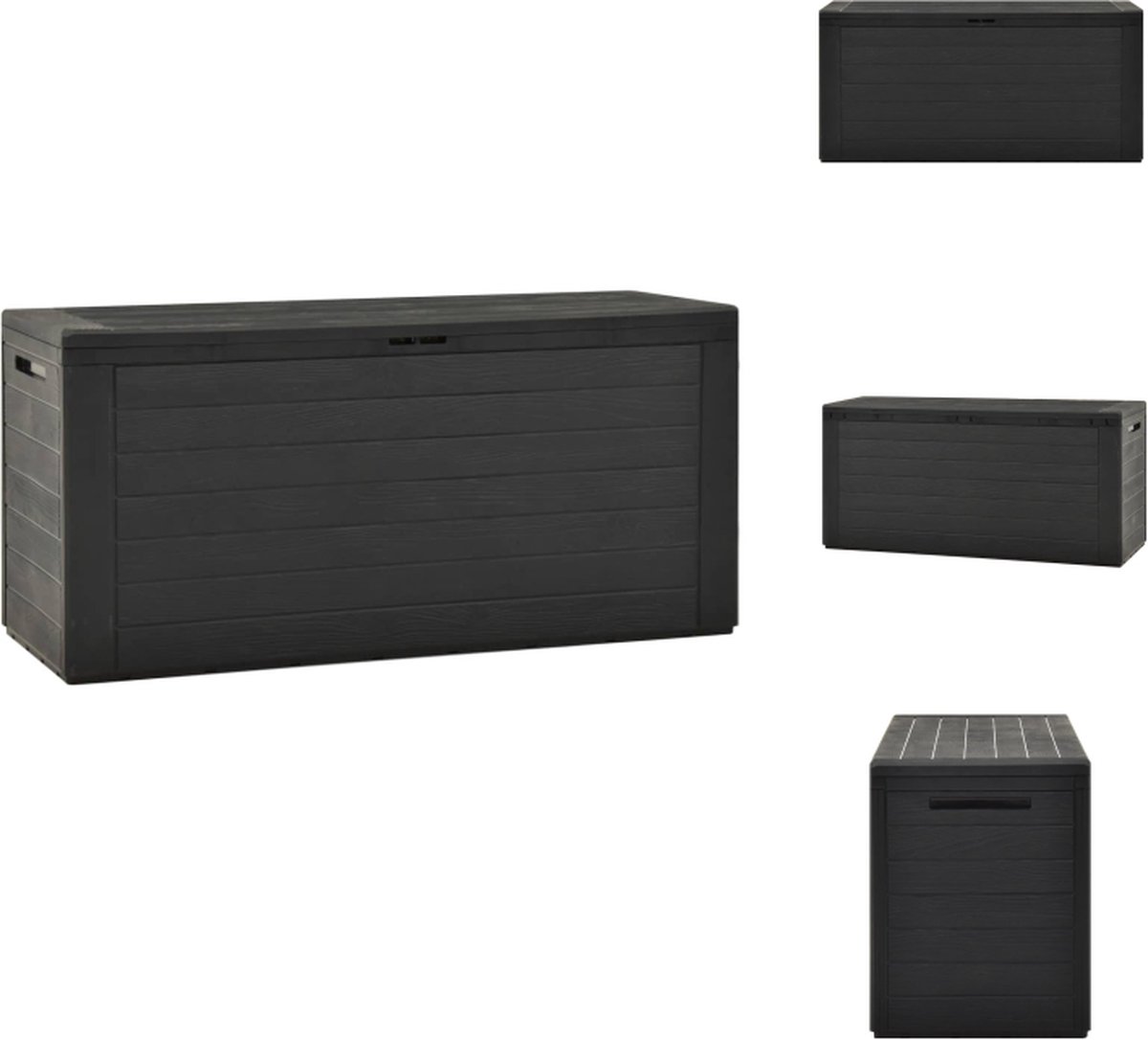 VidaXL Opbergkist 116 x 44 x 55 cm 290L Antraciet PP Opberger