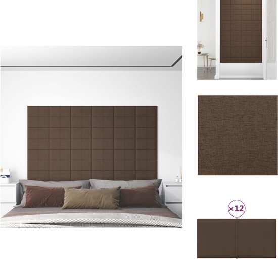 vidaXL Wandpanelen - Decoratie - 30 x 15 cm - Duurzaam - Warmte- en geluidsisolatie - Brede toepassingen - Doe-het-zelfontwerp - Bruin - MDF - Wandpaneel