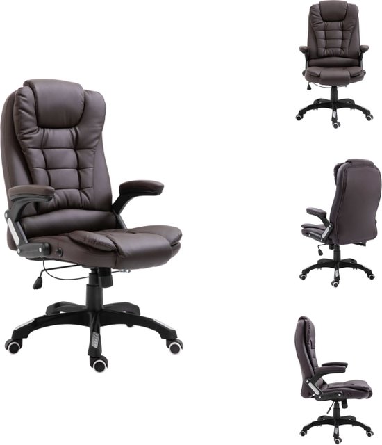 vidaXL Chaise de bureau - Marron - 68 x 71 x (110-119) cm - Ergonomique - Chaise de bureau