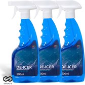 Infinity Goods Lot de 3 sprays antigel – Dégivreur de vitres pour voiture – Spray dégivrant puissant – Dégivreur – Hiver – 3 x 500 ml