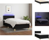 vidaXL Boxspring Bed - LED Verlichting - Pocketvering Matras - Huidvriendelijk Topmatras - Bed